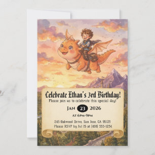 Invitation d'anniversaire de Petit Chevalier monta