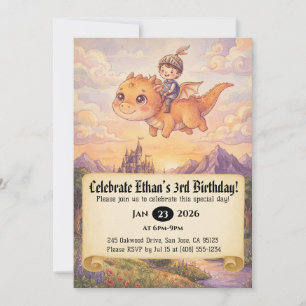 Invitation d'anniversaire de Petit Chevalier monta