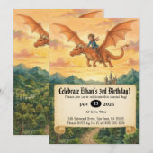 Invitation d'anniversaire de Petit Chevalier monta (Devant / Derrière)