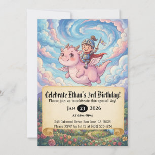 Invitation d'anniversaire de Petit Chevalier monta