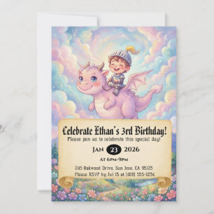 Invitation d'anniversaire de Petit Chevalier monta