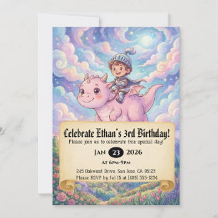 Invitation d'anniversaire de Petit Chevalier monta