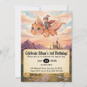 Invitation d'anniversaire de Petit Chevalier monta