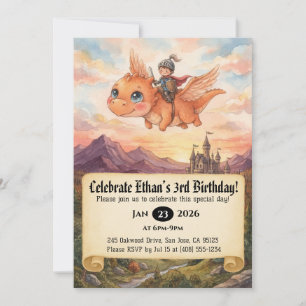Invitation d'anniversaire de Petit Chevalier monta
