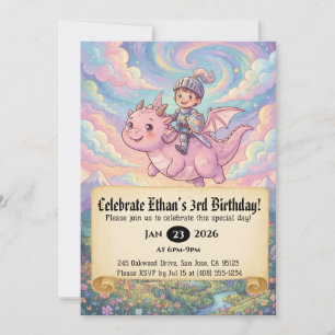 Invitation d'anniversaire de Petit Chevalier monta