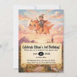 Invitation d'anniversaire de Petit Chevalier monta