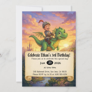 Invitation d'anniversaire de Petit Chevalier monta
