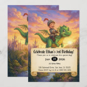 Invitation d'anniversaire de Petit Chevalier monta (Devant / Derrière)