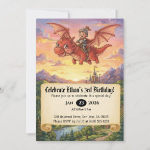 Invitation d'anniversaire de Petit Chevalier monta