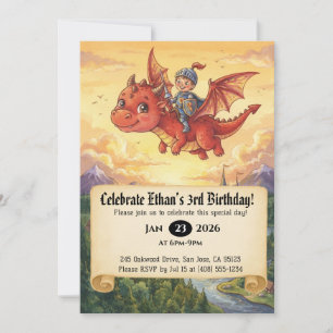Invitation d'anniversaire de Petit Chevalier monta