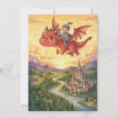 Invitation d'anniversaire de Petit Chevalier monta (Dos)