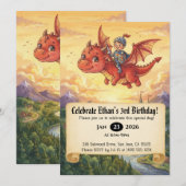 Invitation d'anniversaire de Petit Chevalier monta (Devant / Derrière)