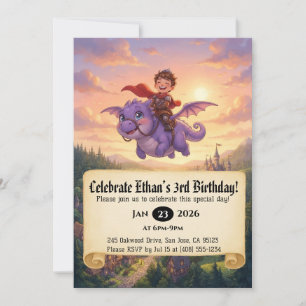 Invitation d'anniversaire de Petit Chevalier monta