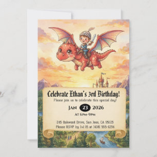 Invitation d'anniversaire de Petit Chevalier monta
