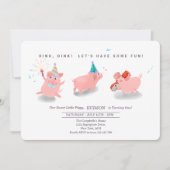 Invitation d'anniversaire de petit cochon, Ferme C (Devant)