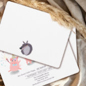 Invitation d'anniversaire de petit cochon, Ferme C