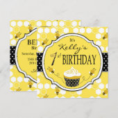 Invitation d'anniversaire de petit gâteau (Devant / Derrière)