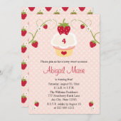 Invitation d'anniversaire de petit gâteau de (Devant / Derrière)