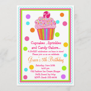 Invitation d'anniversaire de petit gâteau de