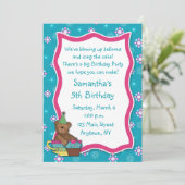 Invitation d'anniversaire de petit gâteau d'ours (Debout devant)
