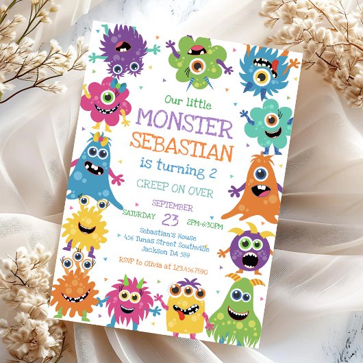 Invitation d'anniversaire de petit monstre