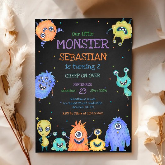 Invitation d'anniversaire de petit monstre