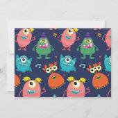 Invitation d'anniversaire de petit monstre pour fi (Dos)