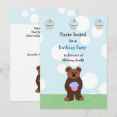 Invitation d'anniversaire de Petit Ours (Devant / Derrière)