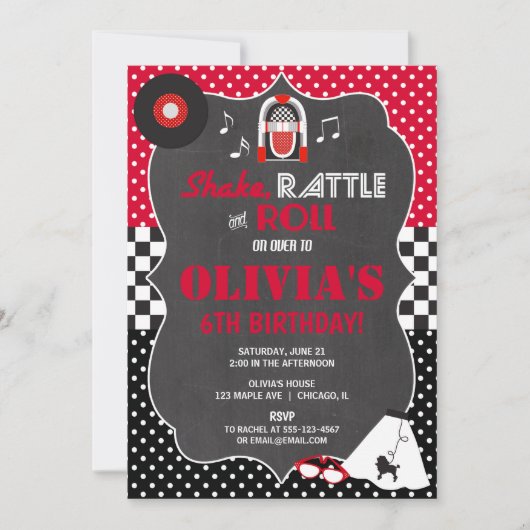 invitation d'anniversaire de petit pain de roche (Devant)