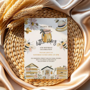Invitation d'anniversaire de petite abeille chérie