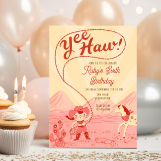 Invitation d'anniversaire de petite cowgirl