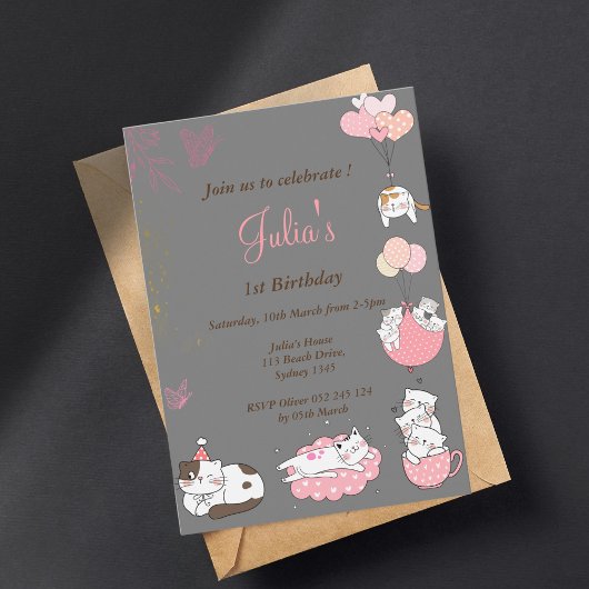 invitation d'anniversaire de petite fille chère