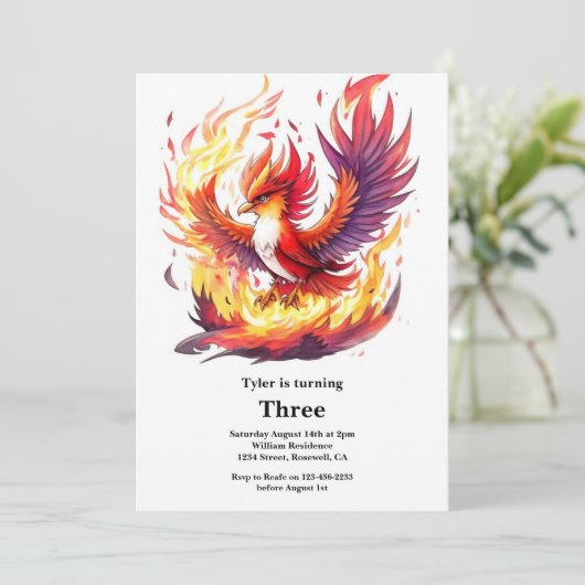 Invitation d'anniversaire de Phoenix (Debout devant)