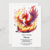Invitation d'anniversaire de Phoenix (Devant / Derrière)