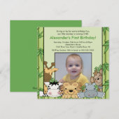 Invitation d'anniversaire de photo d'animaux de (Devant / Derrière)