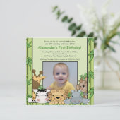 Invitation d'anniversaire de photo d'animaux de (Debout devant)