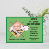 Invitation d'anniversaire de PHOTO de base-ball (Debout devant)
