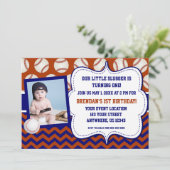 Invitation d'anniversaire de photo de base-ball (Debout devant)