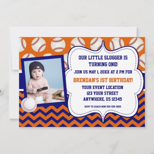 Invitation d'anniversaire de photo de base-ball (Devant)