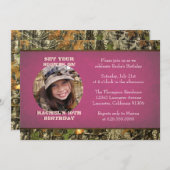 Invitation d'anniversaire de photo de Camo de (Devant / Derrière)