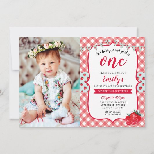 Invitation d'anniversaire de photo de pique-nique (Devant)