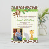 Invitation d'anniversaire de photo de safari de (Debout devant)