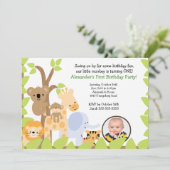 Invitation d'anniversaire de photo de safari de (Debout devant)