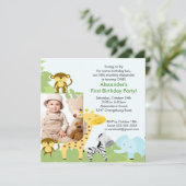 Invitation d'anniversaire de photo de singe de (Debout devant)