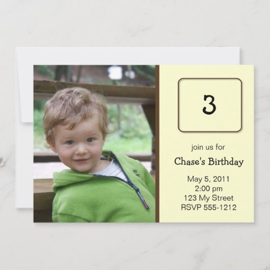 Invitation d'anniversaire de photo (#INV 008) (Devant)