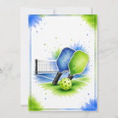 Invitation d'anniversaire de Pickleball Aquarelle (Dos)
