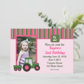 Invitation d'anniversaire de Pink and Green Girl T (Debout devant)