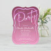 Invitation d'anniversaire de Pink Neon (Debout devant)