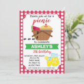 Invitation d'anniversaire de pique-nique de plaid (Debout devant)