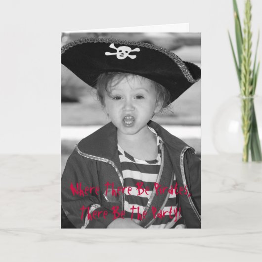 Invitation d'anniversaire de pirate (Devant)